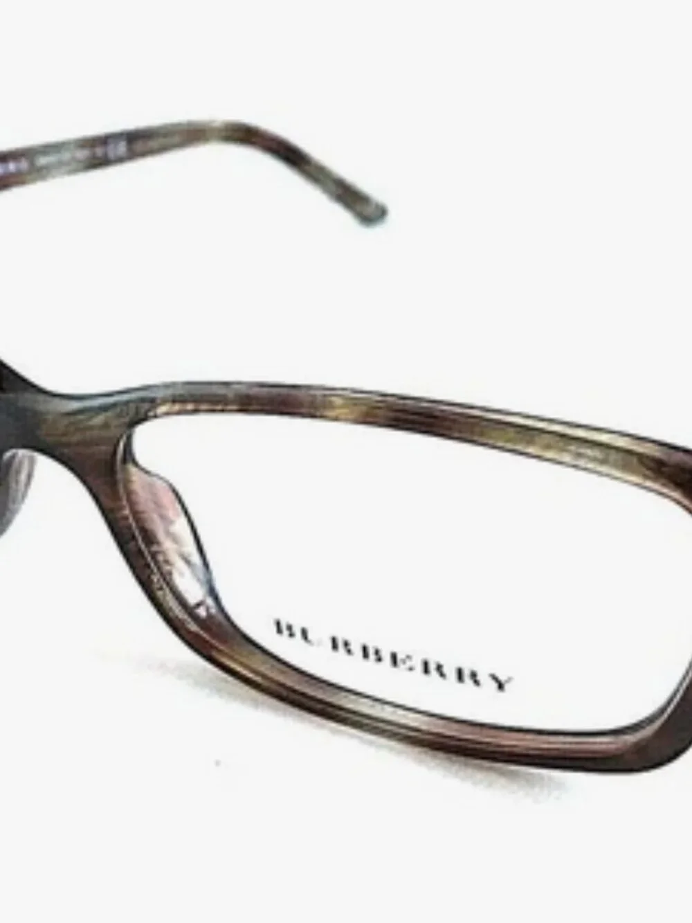 BURBERRY Havana Brown Tortoiseshell Rectangular RX Glasses